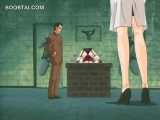 Seksi vanki anime tyttö saa pillua hierotaan sisään alusvaatteet