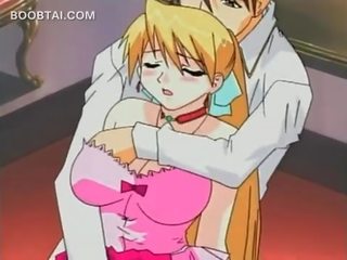 Gorgeous blonde anime girl gets pussy finger teased