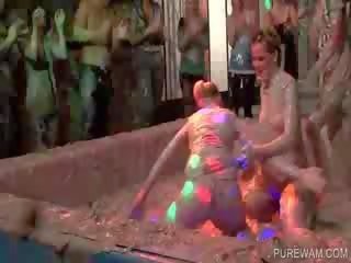 WAM scene with sexy mud fighter chicks