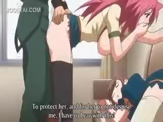 Merah jambu berambut anime cutie faraj fucked terhadap yang dinding