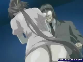 Renteng hentai perawat with a muzzle get whipped by dhokter